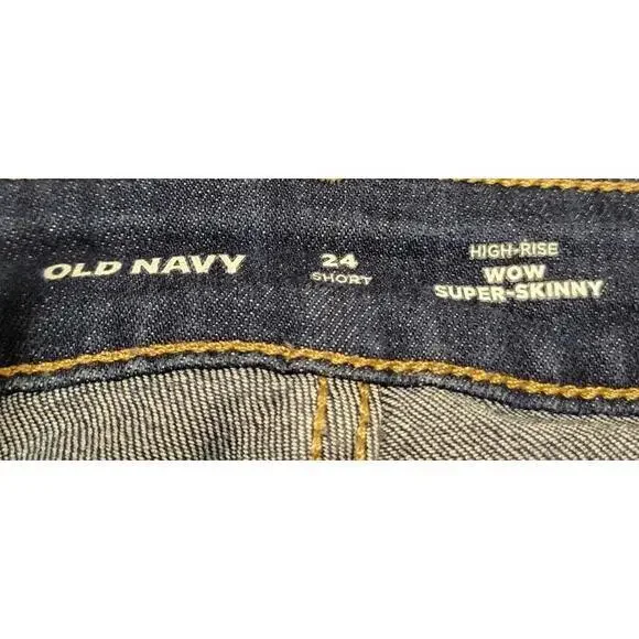 Old‎ Navy Dark Wash High Rise WOW Super Skinny Jeans Plus Size 24 Short - Picture 5 of 6
